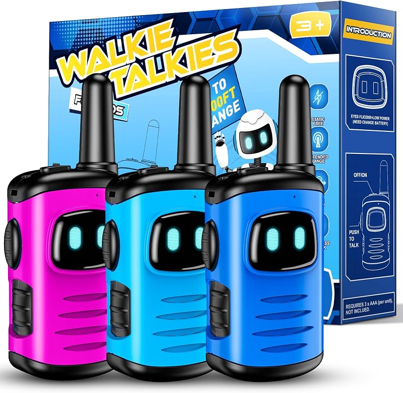 EUTOYZ Walkie Talkie 3 Pack Kids Toys Outdoor Adventure Gift