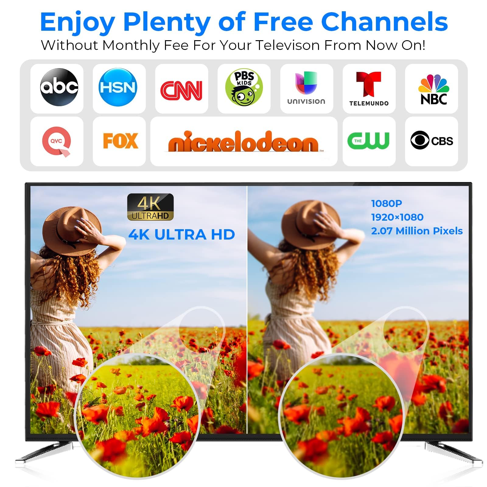 3500+ Miles TV Antenna, 2025 Strongest Digital Antenna for Smart TV Indoor Outdoor,HDTV Antenna for Local Channels with Amplifier Signal Booster-52ft Coax Cable/AC Adapter-Support 8K 4K 1080p All TVs