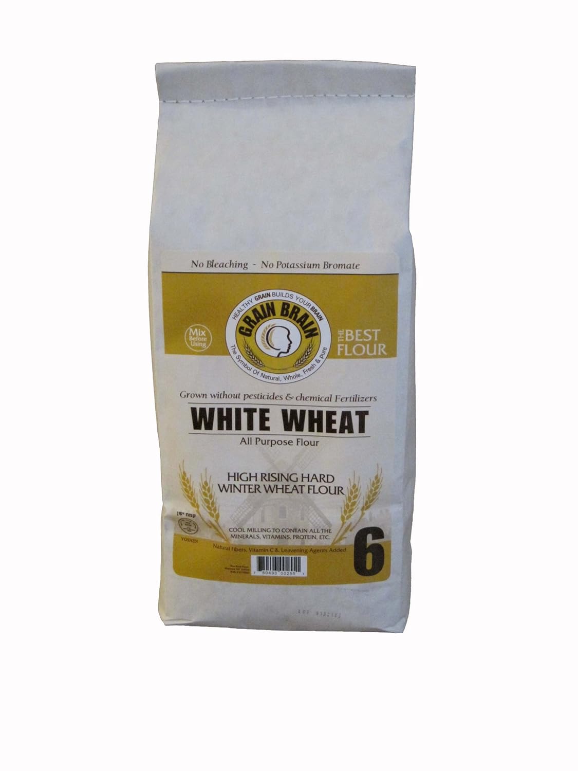 White wheat, all purpose flour, No bleaching, No potassium