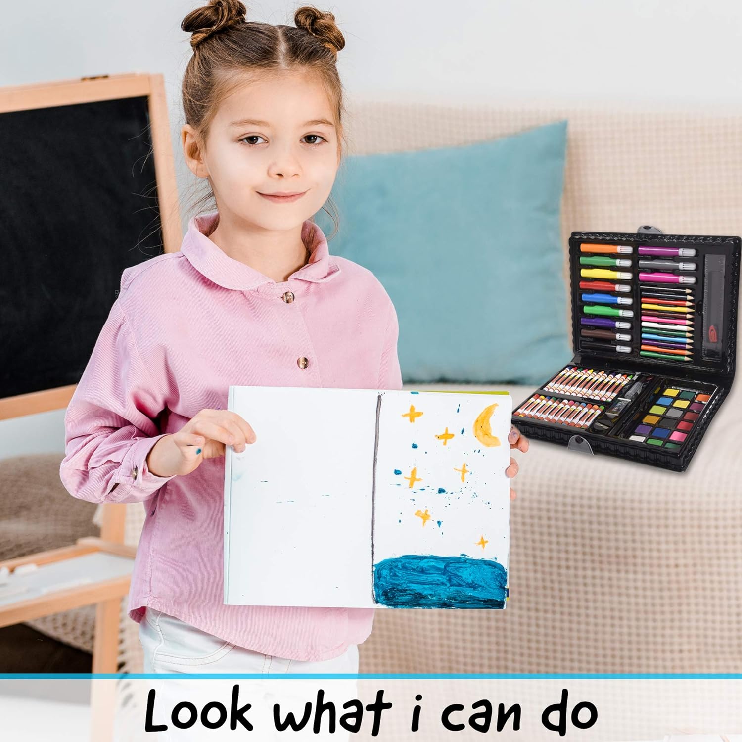 LIRS TOYS Art Set for Kids - 80 Pieces of Art Supplies | Drawing Painting and Coloring Set in a Strong and Portable Art Case | Excellent Gift for Boys and Girls - Includes Paper: Office Products
