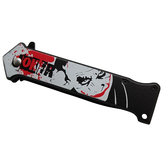 Joker Spring Assisted Opening Pocket Knife Why So Serious? with Belt