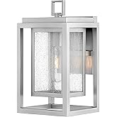 Hinkley Republic 1000SI Small Outdoor Wall Mount Lantern, Transitional/Modern, Double Frame Design, Coastal Elements, Satin N