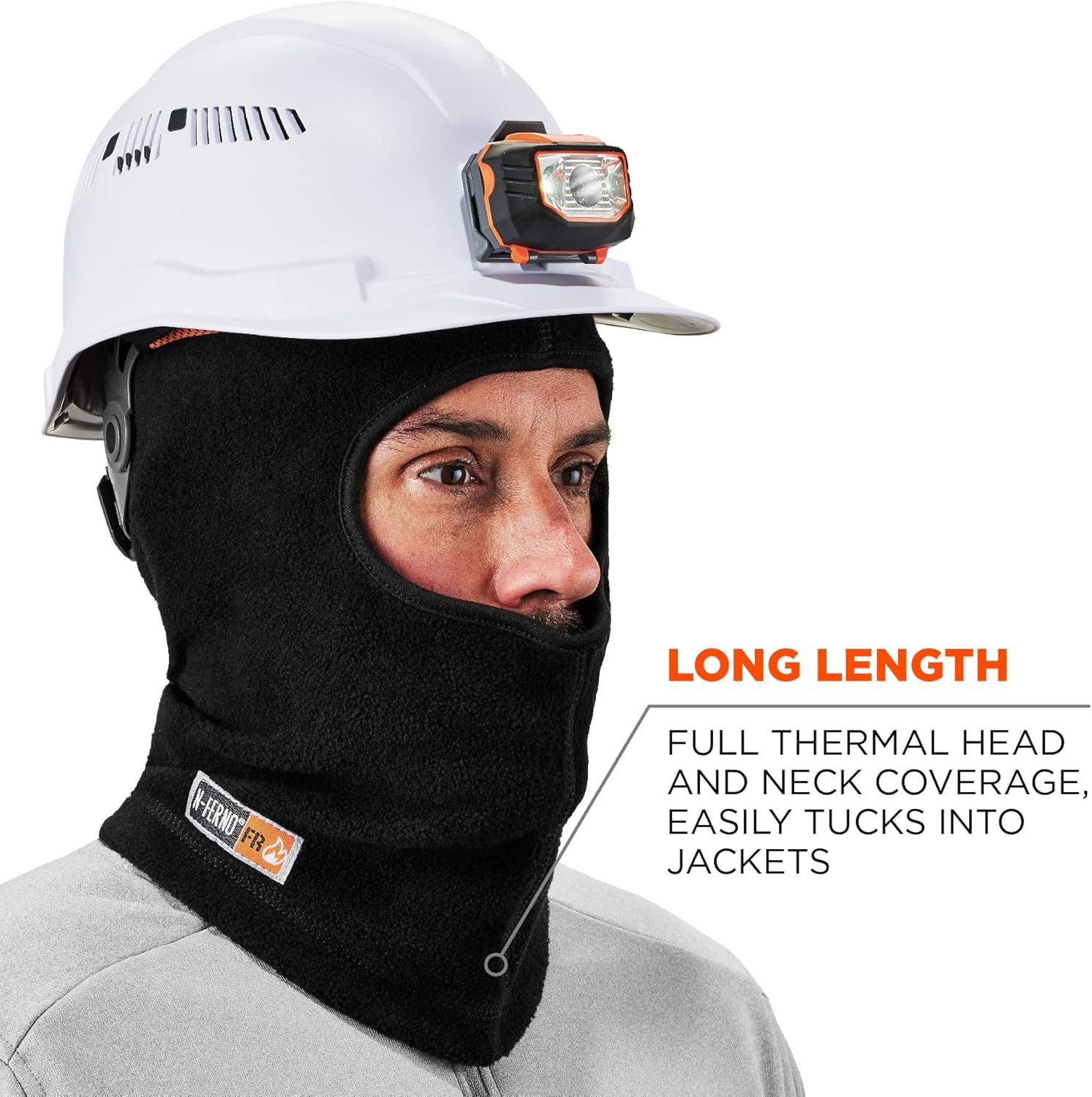 FR Rated Balaclava, Winter Face Mask, Thermal Fire Resistant Modacrylic Fleece, Ergodyne N-Ferno 6828,Black: Home Improvement