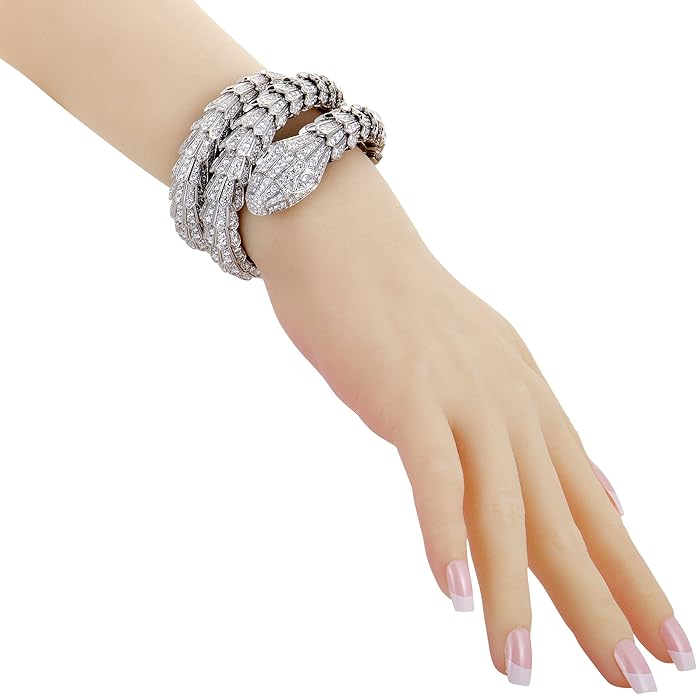 ブルガリserpenti 18 Kホワイトゴールドフルダイヤモンドパヴェlargeバングルブレスレット バングル 通販 Amazon