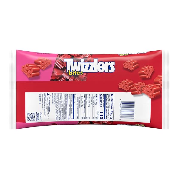 TWIZZLERS BITES CHERRY FLAVORED LICORICE STYLE, CHEWY CANDY BAG, 16 OZ