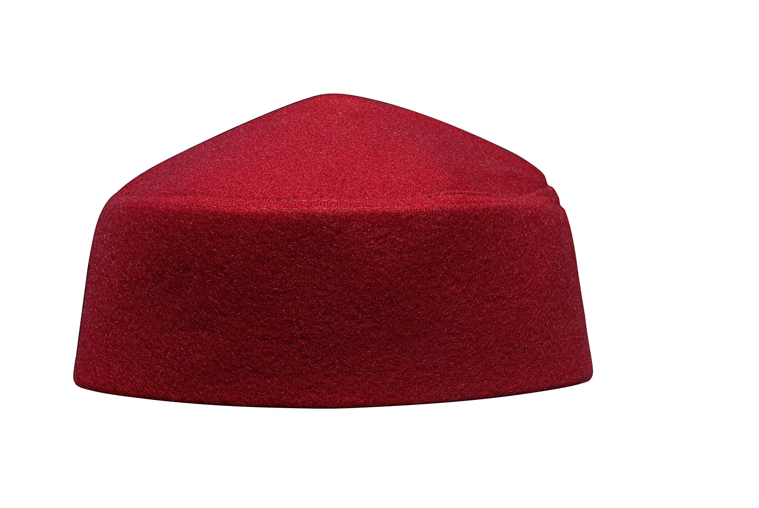 TheKufi Solid Maroon Moroccan Fez-Style 