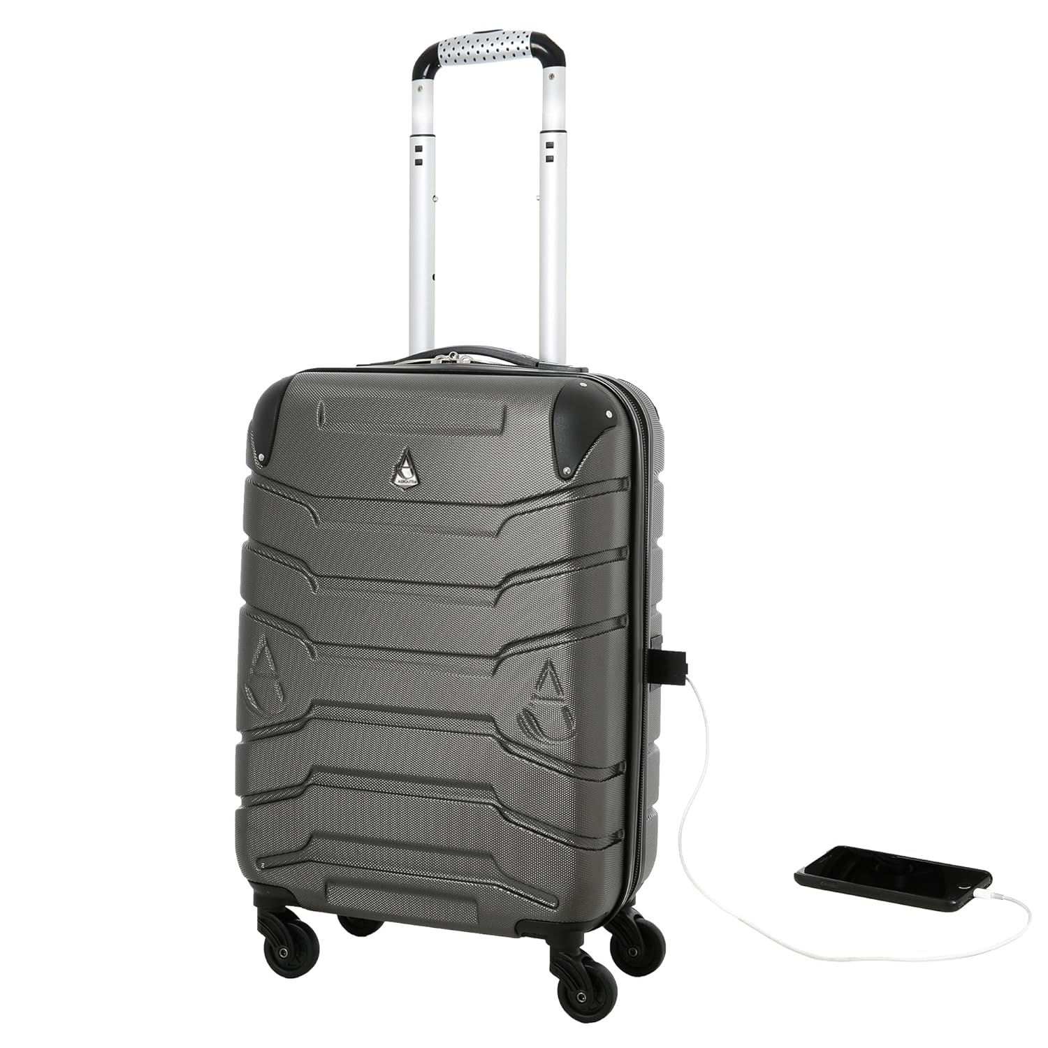 Aerolite Maleta SMART con Puerto USB para Cargar el Teléfono ABS Equipaje