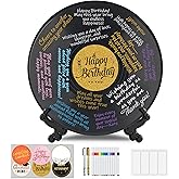 BFZMSLY 1 Pcs Retro Vinyl Record Guest Book for Party, Sign-in Board with 14 Pens & 6 Decorative Stickers, Birthday, Graduation, Retirement Guest Book Decor
