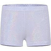 LMCOB Girls Gymnastics Shorts Sparkle Dance Tumbling Athletic Short Black