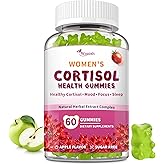 Cortisol Gummies for Women,Cortisol Supplements for Women-Relaxation and Mood,Cortisol Reducer with Ashwagandha, Rhodiola Rosea, etc. Cortisol Manager Gummies,Vegan,Apple Flavor,60 Count