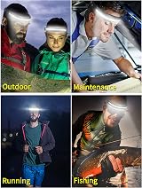 DARKBEAM USB Rechargeable Head Torch LED Headlamp 230° COB Floodlight Clip view 7