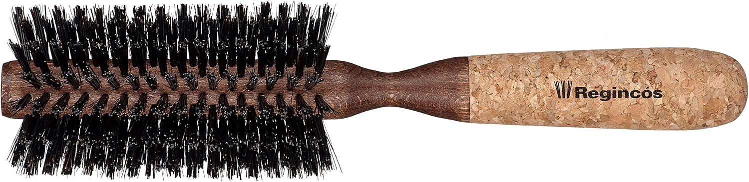 Regincós Half Round Brush, Normal Hair, Unisex, Eco-friendly Cork and Mixed Bristle Material for Volume, 57 mm - Image 3