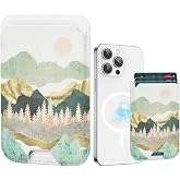 BayPastel X for MagSafe Wallet,Magnetic Card Holder for Phone Case | Stronger Magnetic Leather Wallet Stick on Phone for iPhone 18/17/16/15/14/13/12 /Pro Max/Pro,Fit 3 Cards,Summer Mountain