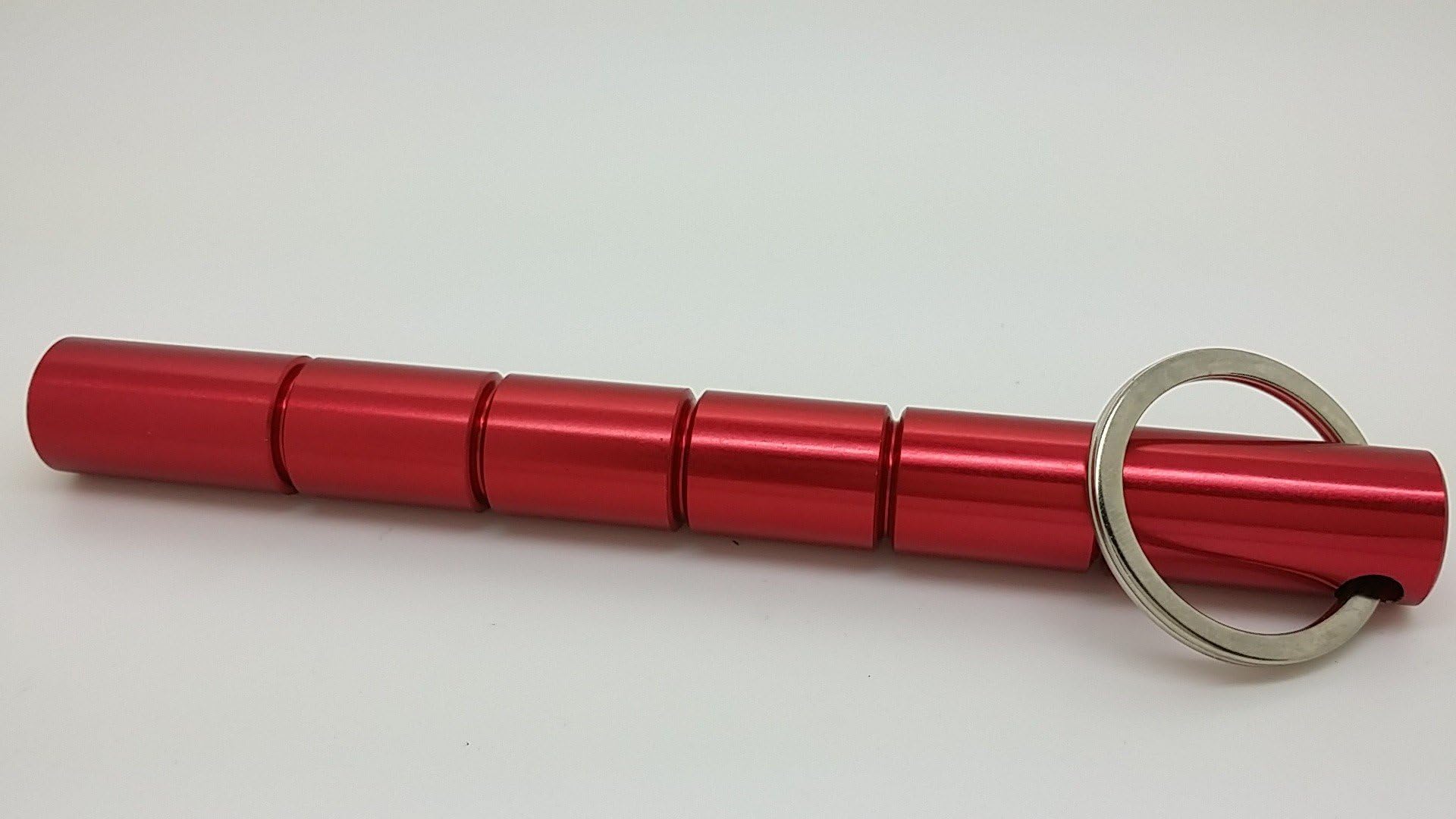 Aluminum Blunt Force Kubaton Keyring -Red