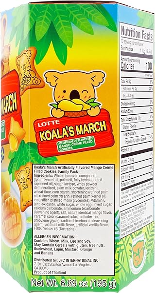 LOTTE KOALA’S MARCH COOKIE WITH MANGO CREAM FAMILY SIZE, 6.89 OZ