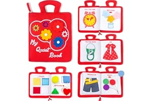 deMoca Busy Book for Toddlers 1-3, Toddler Travel Quiet Book Montessori Toys for 1+ Year Old, Kids Plane and Car Activities for Learning, Felt Educational Sensory Toy Boys & Girls, Packaging May Vary