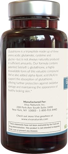viva naturals glutathione Reduced Supplement with ALA for Antioxidant Benefits, 500mg, 60 Capsules in Dubai - UAE Banish Dark Circles and SKIN CARE Size:10x30ml