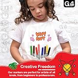 G4GADGET 8 Pack Colored Fabric Markers 4.8mm Bullet Tip Textile Pens view 5