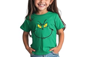 United BLVD Christmas Cotton T-Shirt for Youth | Holiday Crewneck Short Sleeve Funny Graphic Cute Christmas Tee (Green)