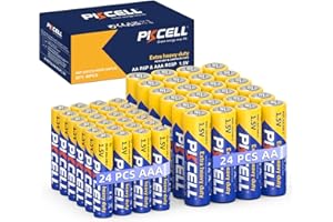 AAA Batteries and AA Batteries 48-Count Combo Pack,Include 24 AAA R03P+24 AA R6P Battery,1.5V Carbon Battery for Wireless Mou