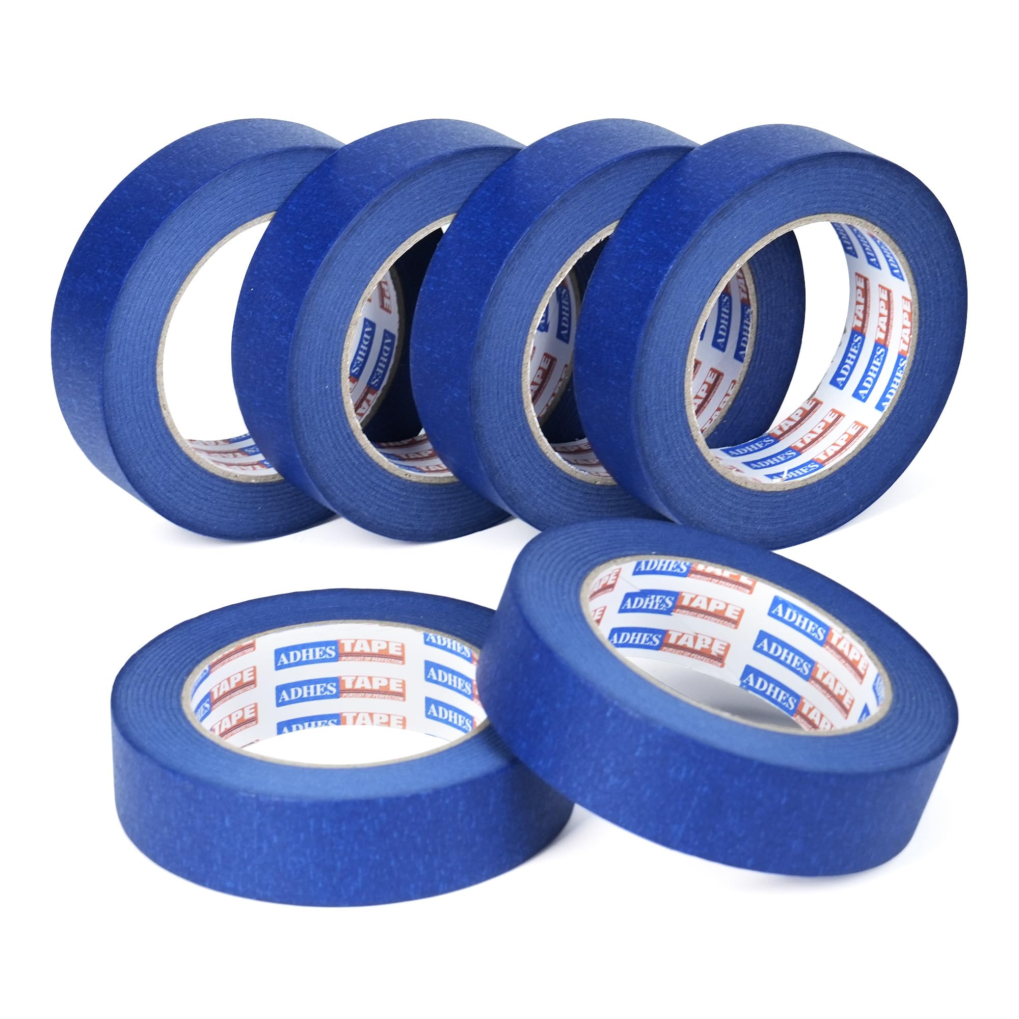 ADHES Blue Painters Tape,Blue Tape,Masking Tape for Painting,Paint Tape,no Residue Outdoor,UV Anti, 0.94 inch x 60 Yard, 6ROLLS