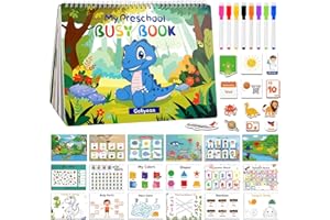 GOLIYEAN Montessori Preschool Busy Book for Toddlers Ages 3-5, Preschool Learning Activities, Montessori Toys for 3 Year Old Boy Girl Birthday Gift, Educational Toys for 3 4 5 Year Old Kids