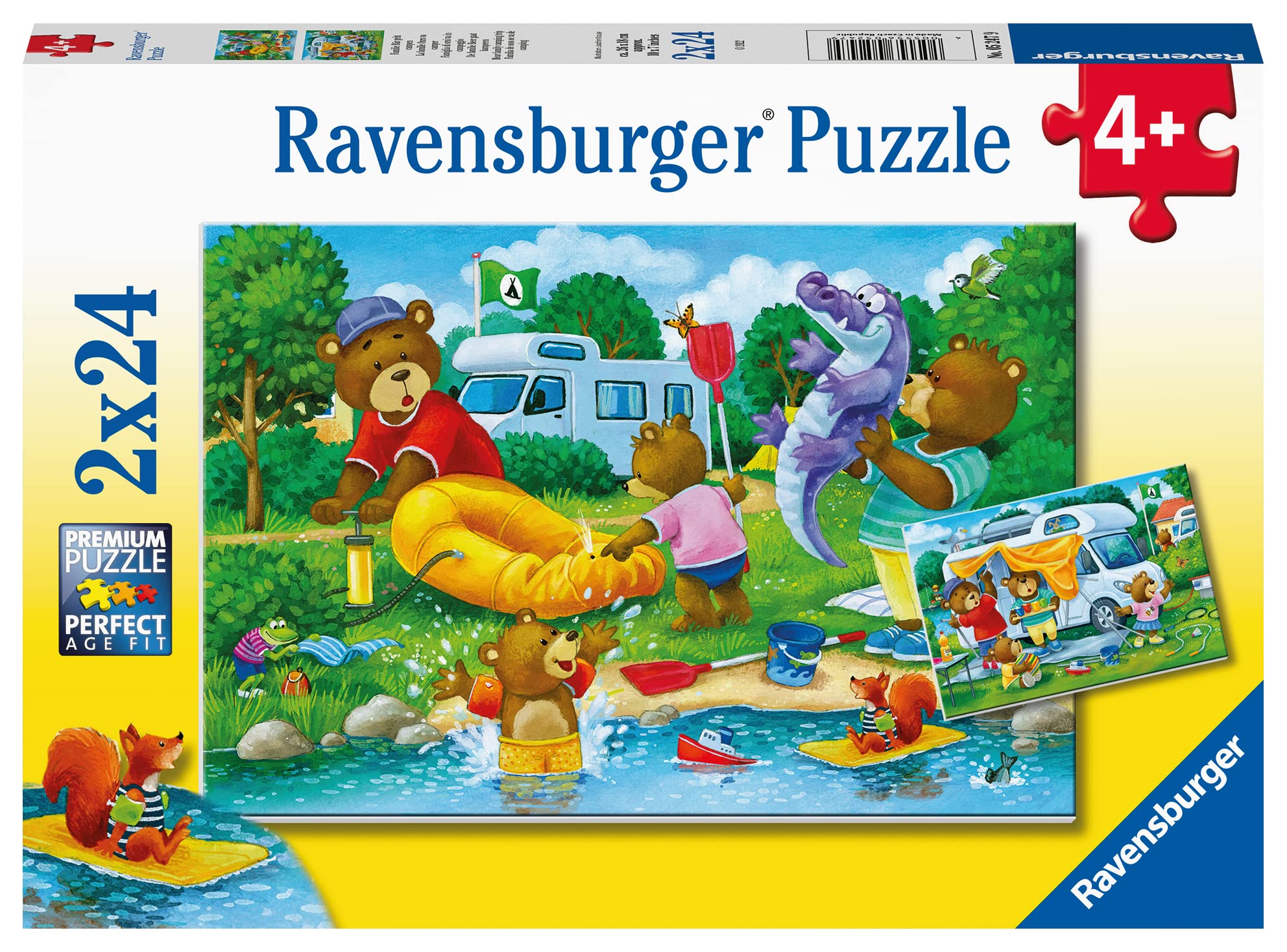 Ravensburger Children's Puzzle - Family Bear Going Camping - 2 x 24 Pieces Puzzle for Children from 4 Years