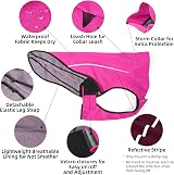 Mile High Life Dog Raincoat Adjustable Water Proof Reflective Stripe S Pink view 4