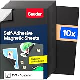 GAUDER Self-Adhesive Magnetic Sheets 153 x 102 mm 10 pcs Cuttable