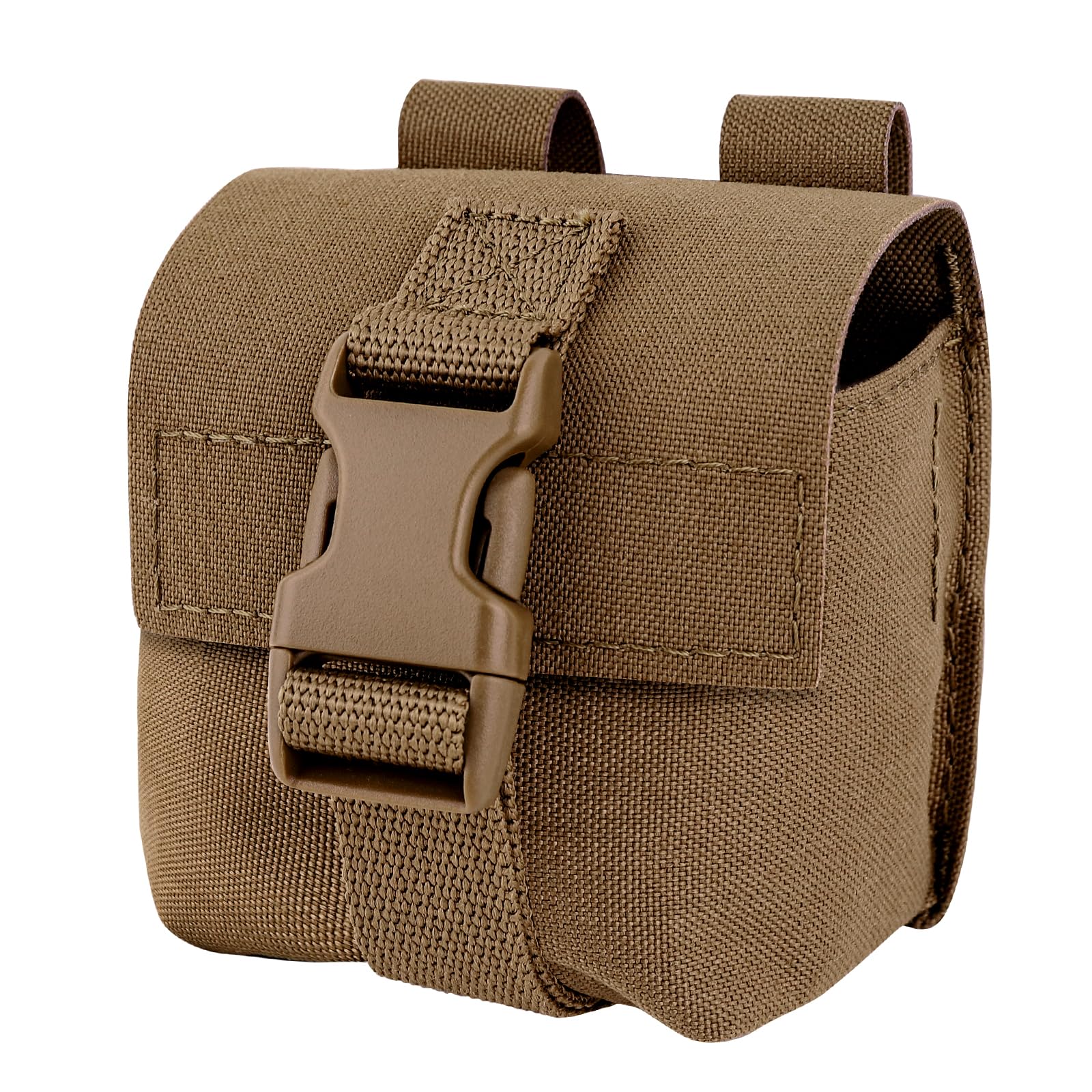 Tactical Single Grenade Pouch, MOLLE Small Handy EDC Pouch (Coyote Brown)