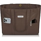 HOMESPON Large Canvas Tote Bag for Women Everything Bag with Pockets and Laptop Sleeve