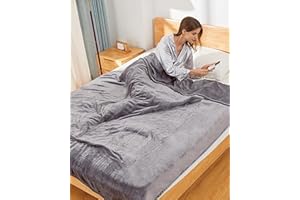 COZYTY Heated Blanket Electric Blanket Full Size, 72" x 84" Heating Blanket with 6 Heating Levels & 1-10 Hours Auto Off, Soft Cozy Flannel Electric Heated Blanket with Fast Heating for Full Body, Silver Gray