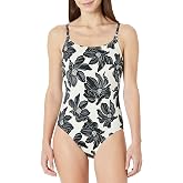 Amazon Essentials Women's Thin Strap Scoop Neck One-Piece Swimsuit with Adjustable Straps