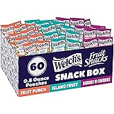 Welch's Fruit Snacks Variety Pack, Kids Snacks, 0.8 oz, 60 Ct | Fruit Punch, Island Fruits &amp; Berries 'N Cherries flavors, whole fruit, gluten free, 25% DV Vitamins A/C/E, for school lunches