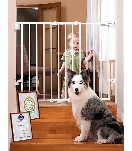 Cumbor - Puerta De Bebé De 29.5 A 46 Pulgadas Para Escaleras, Regalos Para Mamá, Puerta De Perro Con Cierre Automático Para La Casa, Fácil De