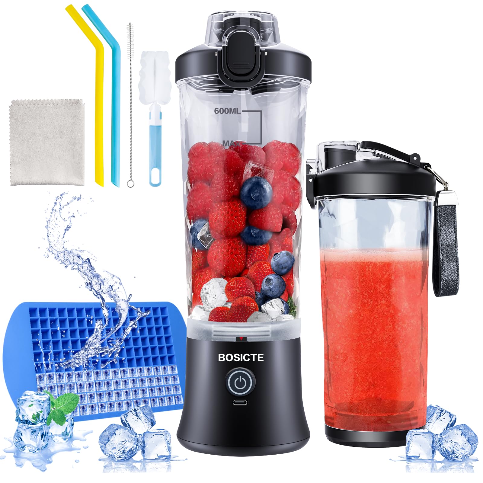 BOSICTE Personal Size Blender For Shakes And Smoothies With