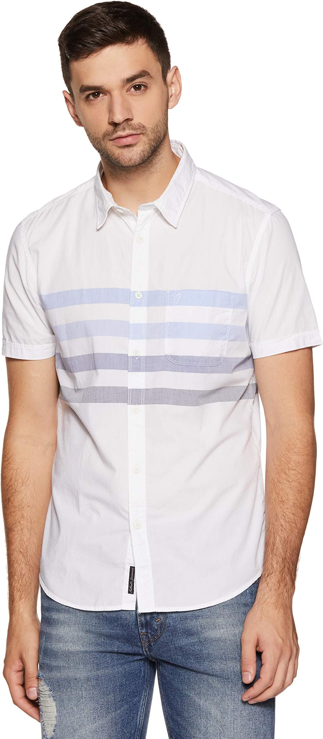 Men's Striped Slim Fit Cotton Casual Shirt