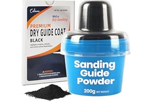 Calvana 7 oz Black Dry Guide Coat Powder for Auto Body Sanding, Highlights Scratches, Pinholes & Low Spots, Moisture-Resistant Cap, Wet & Dry Sanding Compatible