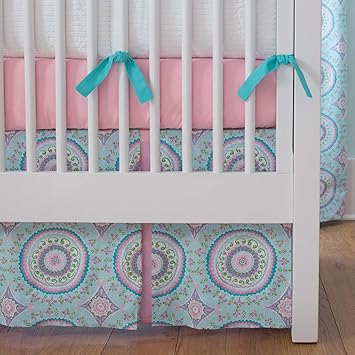 aqua crib skirt