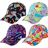 Xtinmee 4 Pack Retro 80s 90s Neon Trucker Hat Baseball Caps for Men Women Back to 80s 90s Hats Adjustable Unisex Caps for Summer Travel Beach Disco Party Favor Festival Birthday Gift, Multi Neon Color