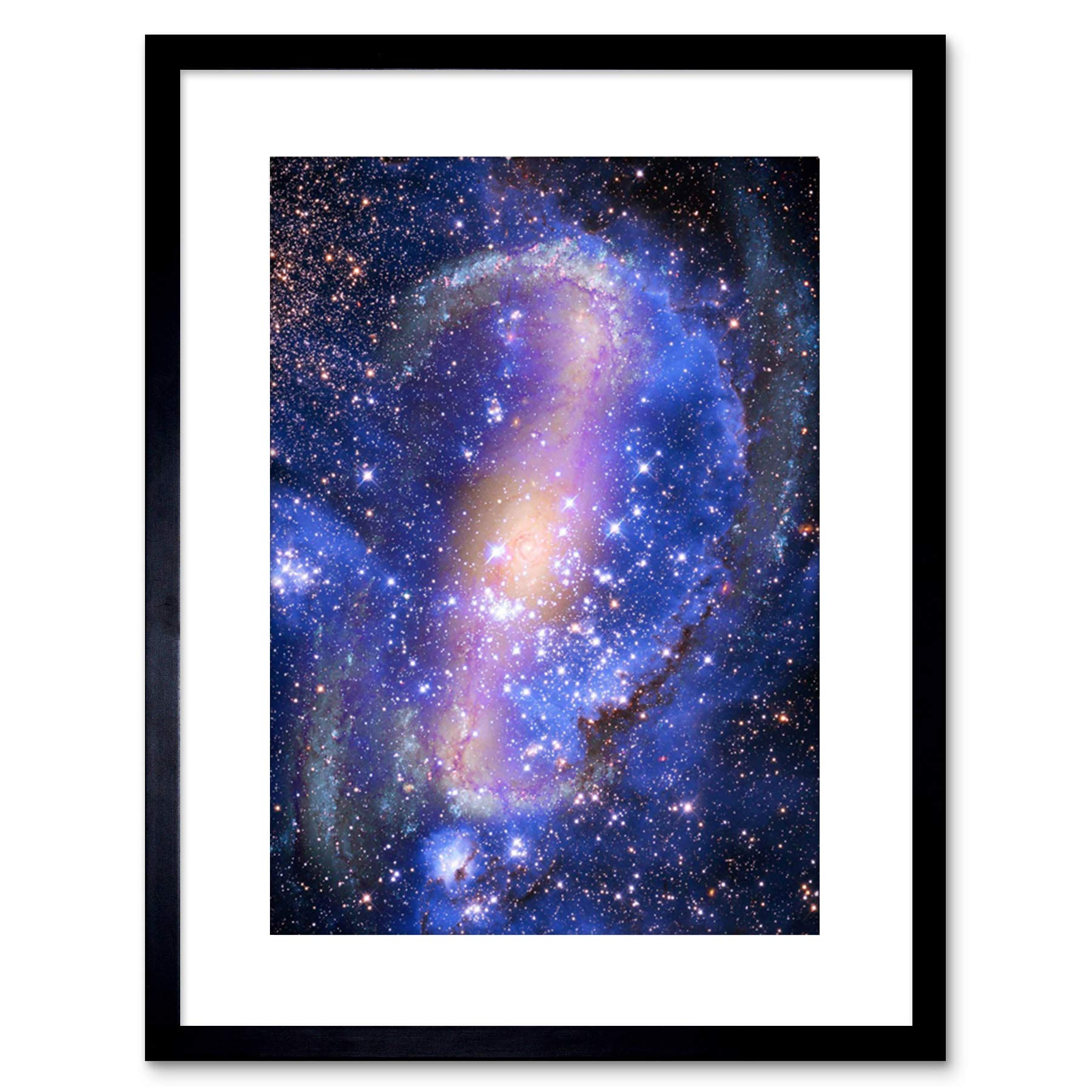 Wee Blue Coo Spiral Galaxy Nebula Stars Space Picture Photo Framed Wall Art Print — image 1