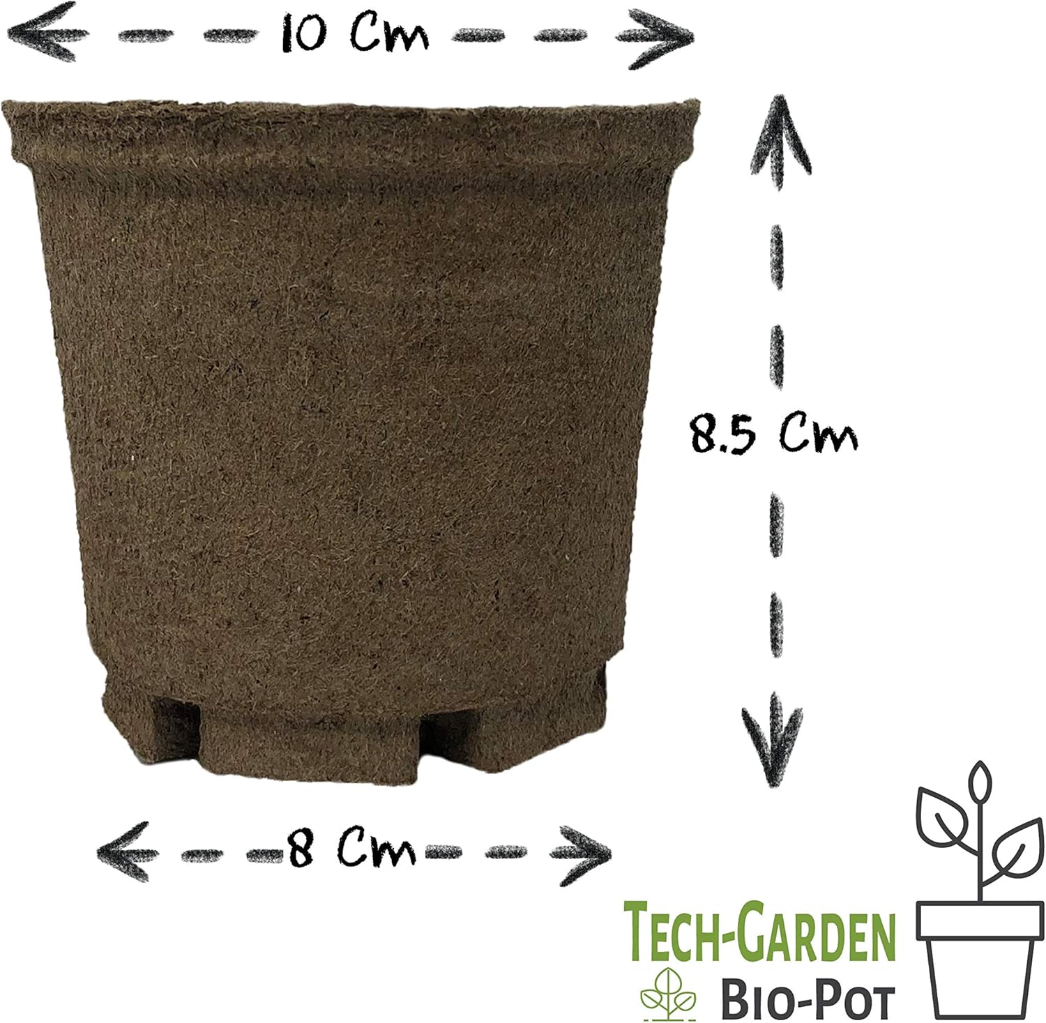 TechGarden 32 Pack of 10 cm Biodegradable Biopot Plant Pots Eco