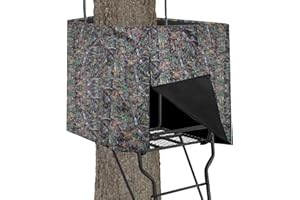 Anglekai Deer Hunting Tree Stand Blind Cover, 93" x 35" Hunting Treestand Camo Blind Cover with 2 Pocket for Elevated