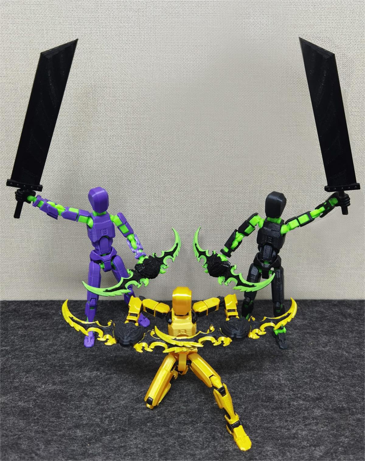 T13 (Assembly Completed) 3D Printed Action Figure,Dummy 13 Robot Action Figures, T13 Collectible Action Figure Articulated, for Collectors Desktop Decorations, muñeco de acción (Black Green)