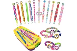 Suu66 Friendship Bracelet Making Kit for Kids Girls 6-12 Years Old - DIY Craft Kit for Bracelets, Headbands, Keychains, Creative Birthday Gifts (Yellow)