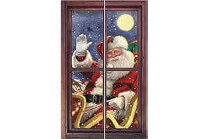 IARTTOP Large Christmas Wall Decal Santa Claus Window Clings Adorable Snowman Stickers Winter Christmas Party Supplies Merry 