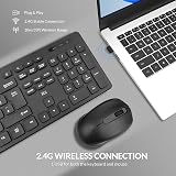 Rii RK200 Wireless Keyboard and Mouse Set 104 Keys UK Layout White view 3