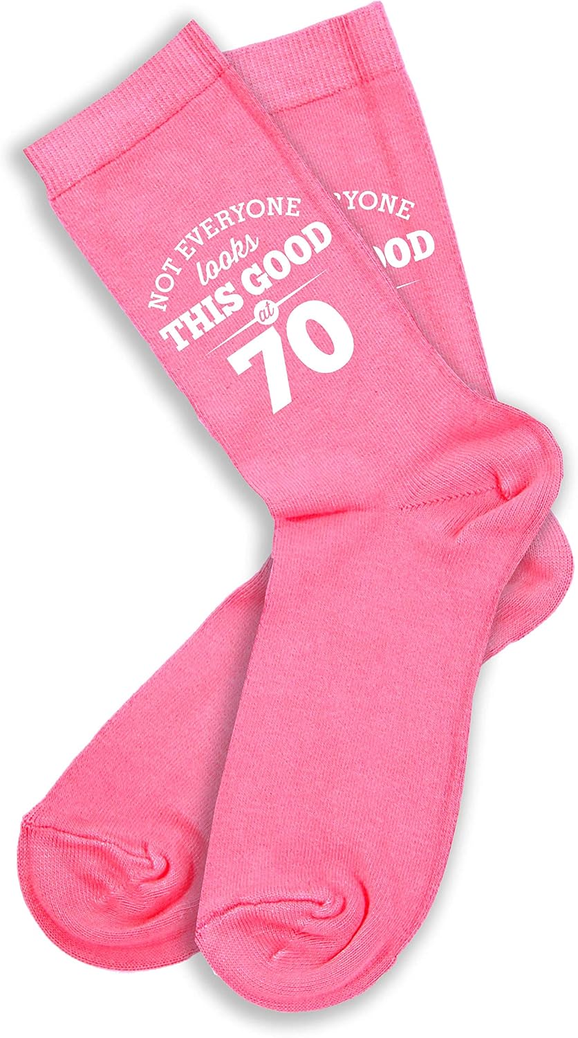 D Design Invent Print! 70th Birthday Gift Pink Ankle Socks Present for Women 70 Ladies Size 4-7, Women: 4-7 - Image 3