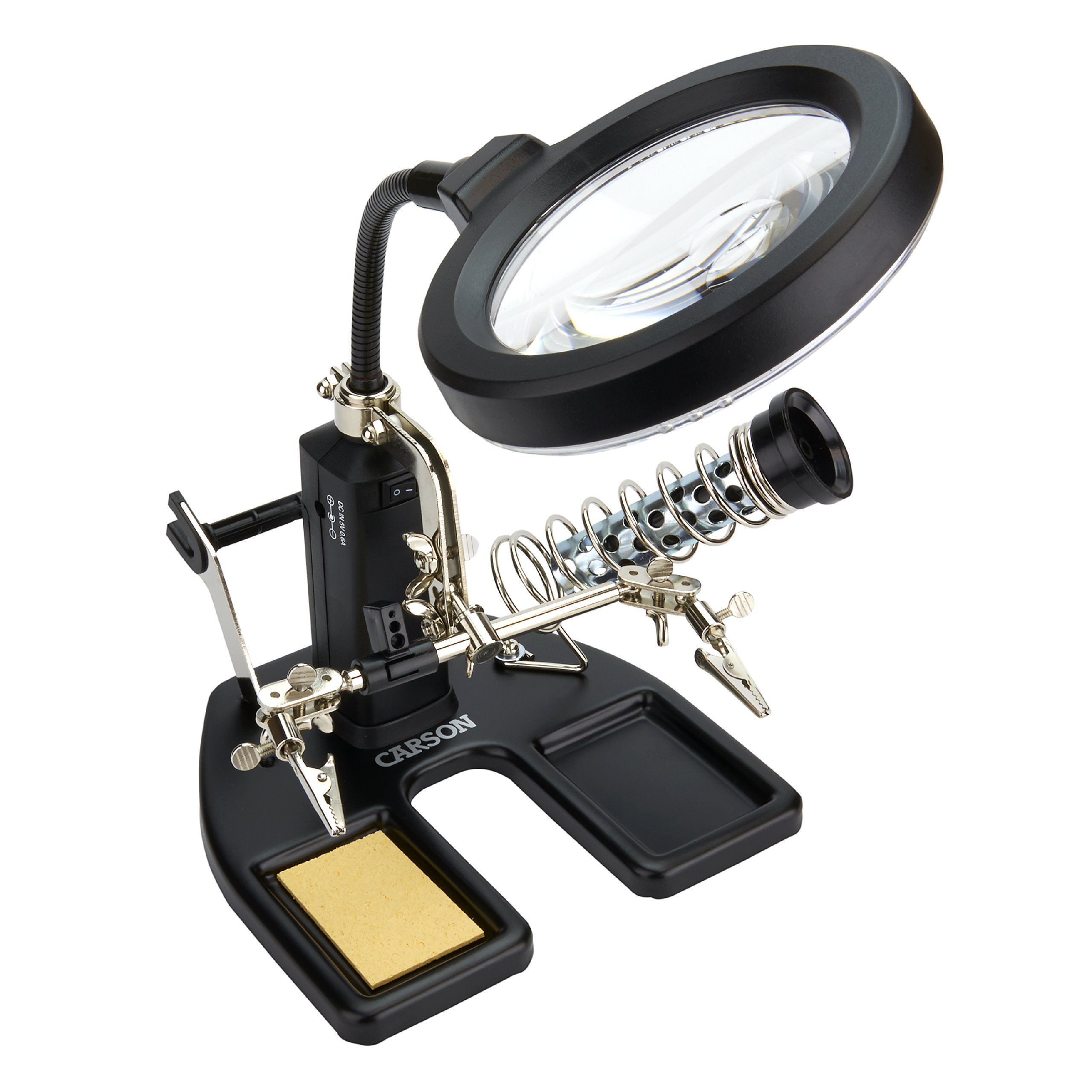 Carson SolderMag LED Lighted 1.75x Soldering Magnifier with 4.5x Spot Lens