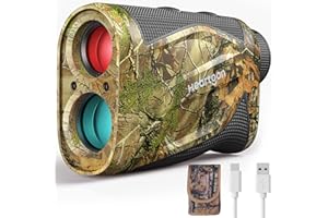 Hunting Rangefinder, Heartgon 1200 Yards Rechargeable Rangefinder for Hunting, 6X Magnification, High-Precision Continuous Sc